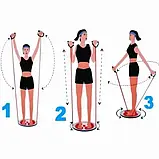 Диск здоров'я з еспандерами для талії, гімнастичний тренажер для схуднення з масажною поверхнею зелений, фото 5