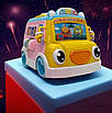 Музичний автобус розвиваюча дитяча іграшка казки пісні вірші українською сортер шестерні годинник барабан, фото 3