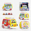 Музичний автобус розвиваюча дитяча іграшка казки пісні вірші українською сортер шестерні годинник барабан, фото 10
