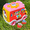 Музичний автобус розвиваюча дитяча іграшка казки пісні вірші українською сортер шестерні годинник барабан, фото 5