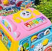 Музичний автобус розвиваюча дитяча іграшка казки пісні вірші українською сортер шестерні годинник барабан, фото 8