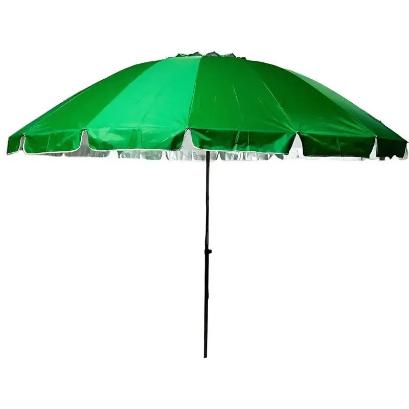 Торгова парасолька 3 м із клапаном, 16 спиць, пляжна садова однотонна парасолька зі срібним напиленням