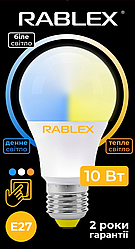 Світлодіодна LED лампочка Rablex RB506 з рег. кольору світіння/ E27 / 12Вт/ 3000K-6200K