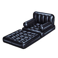 Односпальне надувне крісло-трансформер 5в1, 191x97x64 см для дому та дачі Bestway 75114 Чорний