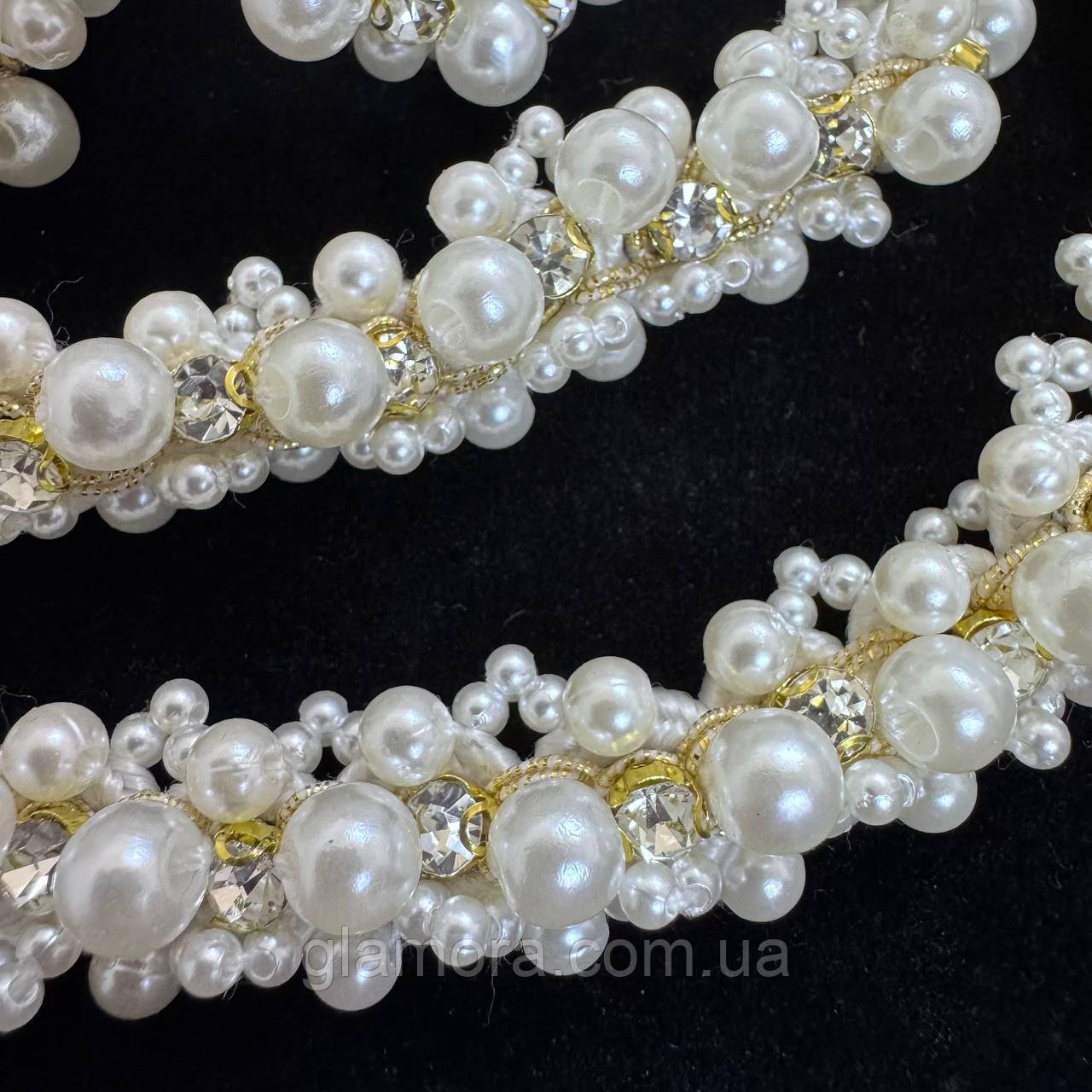 Тесьма с перлинками  (ширина 15мм)*1м, фото 1