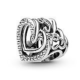 Срібний шарм Pandora Блискучі переплетені серця 799270C01, фото 2