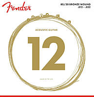 Струни для акустичної гітари Fender 70L 80/20 Bronze Acoustic Guitar Strings 12/52