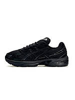 Чоловічі кросівки замшеві текстиль ASICS Gel-1130 All Black, кеди чоловічі Асикс замша чорні 41