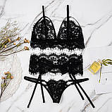 Комплект сексуальної спідньої білизни чорний L We Love, фото 10
