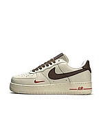 Жіночі шкіряні кросівки Nike Air Force 1 Low New Beige Brown, кеди жіночі Найк шкіра бежеві 36