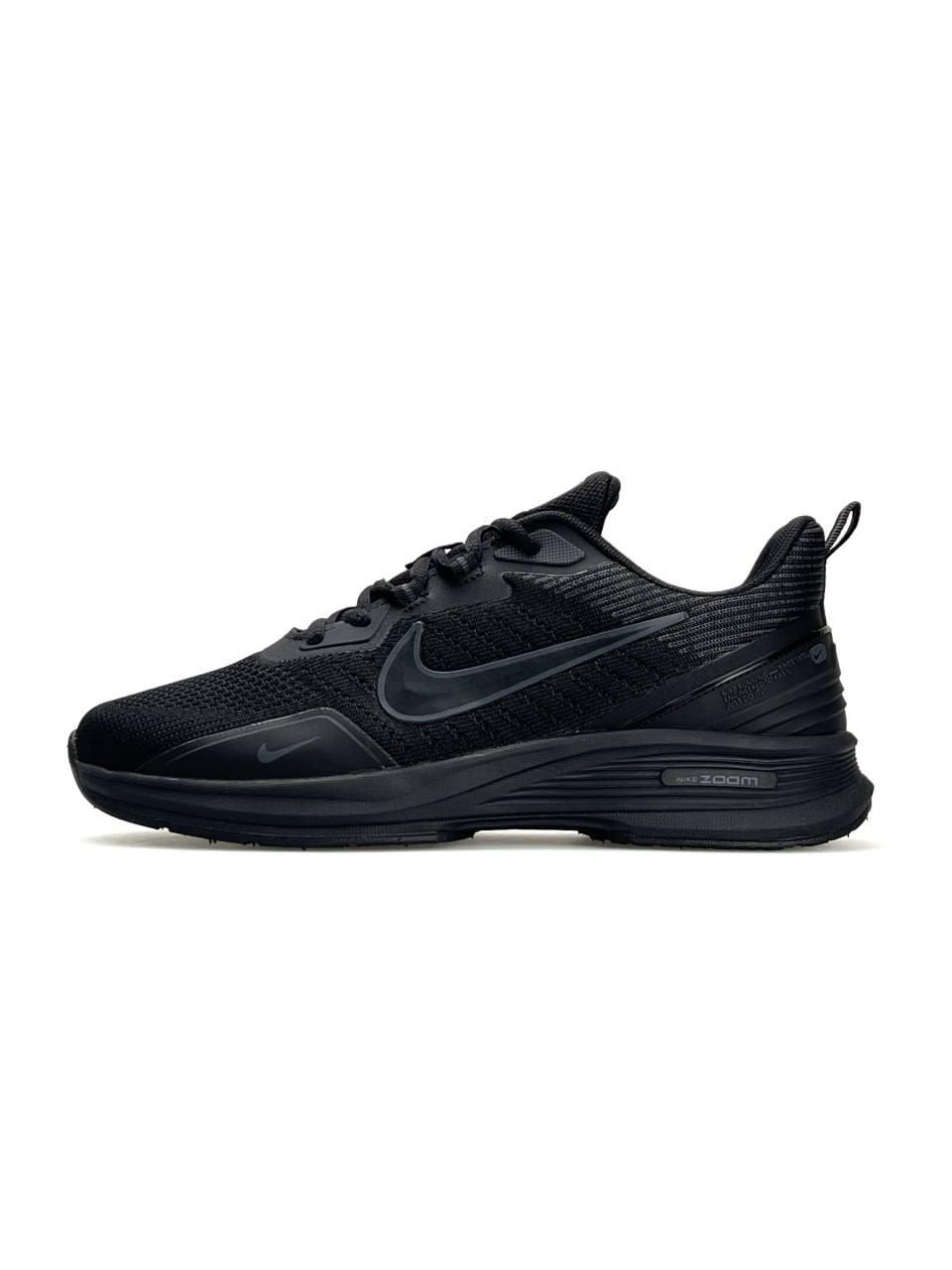 Чоловічі текстильні кросівки Nike Zoom Winflo All Black, чоловічі текстильні кеди Найк чорні 41