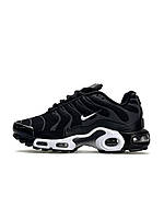 Жіночі кросівки шкіряні текстиль Nike Air Max Plus White Black Reflective, кеди Найк чорні 37