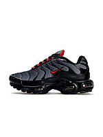 Жіночі кросівки шкіряні текстиль Nike Air Max Plus Grey Black Red, кеди Найк жіночі сірі 37