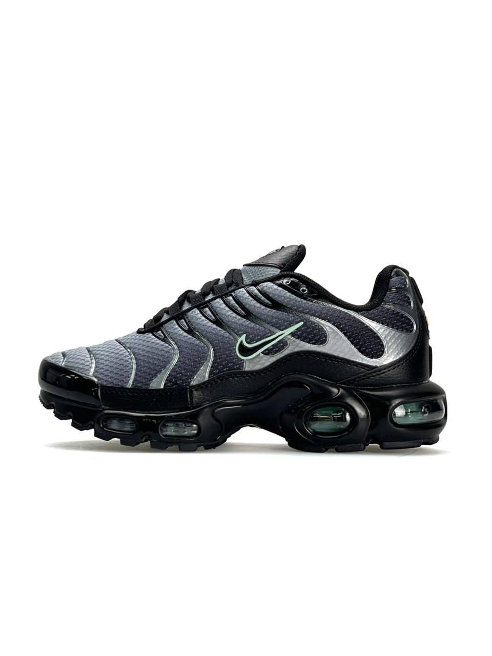 Жіночі кросівки шкіряні текстиль Nike Air Max Plus Grey Black Silver, кеди Найк жіночі сірі 37