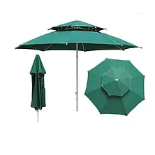 Посилена торгова парасолька 2.5 м, пляжна парасолька з подвійним клапаном "Антивітер", 8 спиць, двошаровий навіс, фото 2