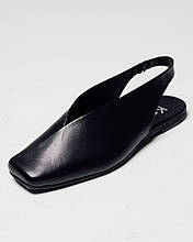 Босоніжки з квадратним носом Krula 201169 36 чорні шкіра