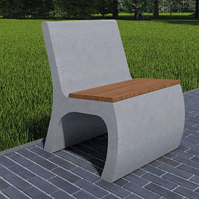 Бетонна лавочка "Модель 1" Д630/Ш650/В825 мм для вулиці, саду, дачі та тераси