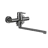 Brinex Pure 005 Змішувач для ванни з довгим поворотним виливом (з душовим гарнітуром) Graphite, фото 2