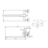 Brinex Pure 005 Змішувач для ванни з довгим поворотним виливом (з душовим гарнітуром) Graphite, фото 4