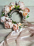 Ніжний віночок на обручі з стрічками, фото 2