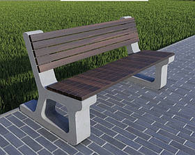 Бетонна лавочка "Модель 3" 1560/710/760 мм для вулиці, саду, дачі та тераси