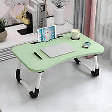 Уцінка! Незначні вмятини та подряпині на корпусі. Складаний дерев'яний столик для ноутбука та планшета 60х40х30 см Зелений YU227