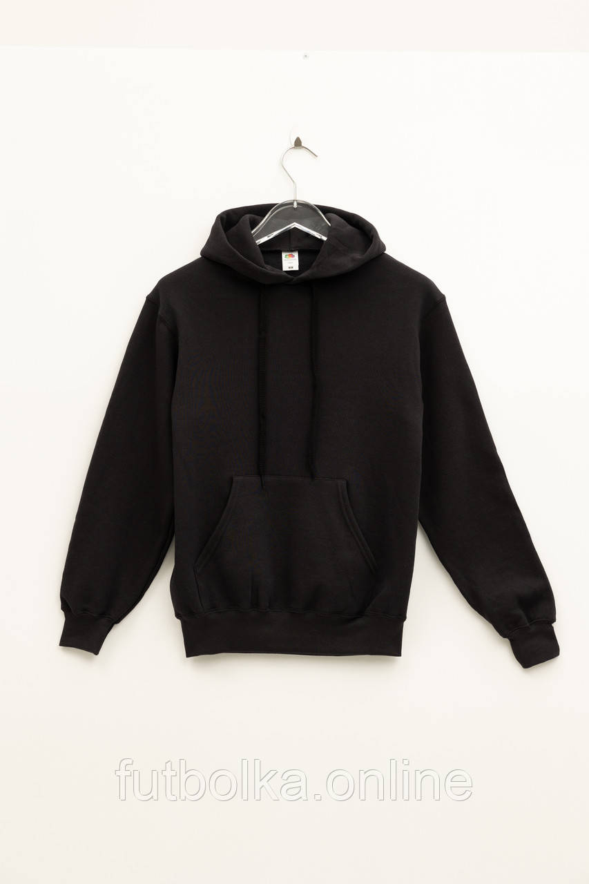 Чорна толстовка чоловіча базова Classic hooded sweat Fruit of the loom