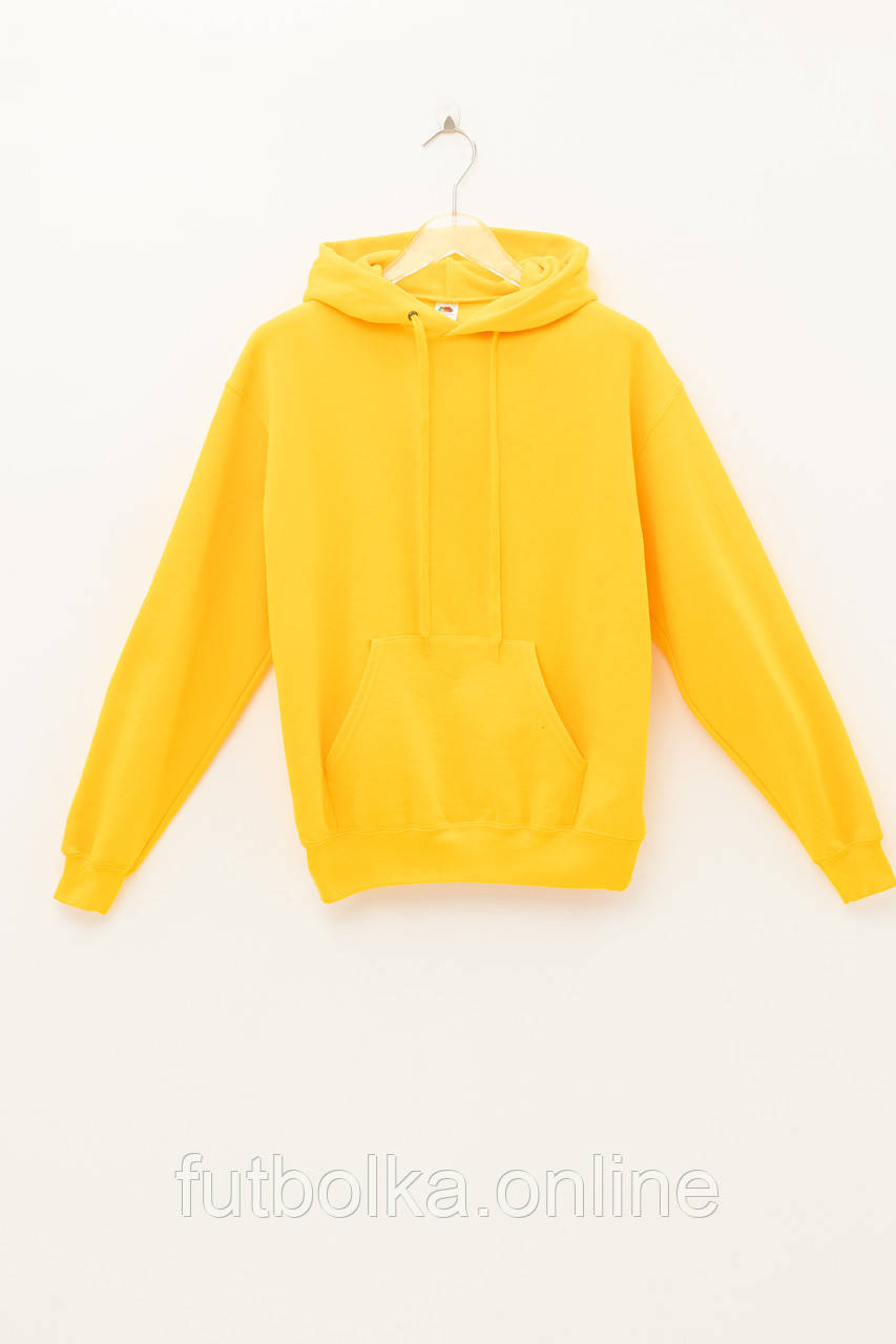 Сонячно Жовта толстовка чоловіча базова Classic hooded sweat Fruit of the loom