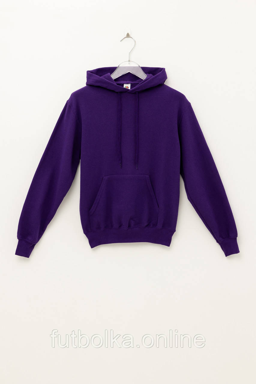 Фіолетова толстовка чоловіча базова Classic hooded sweat Fruit of the loom