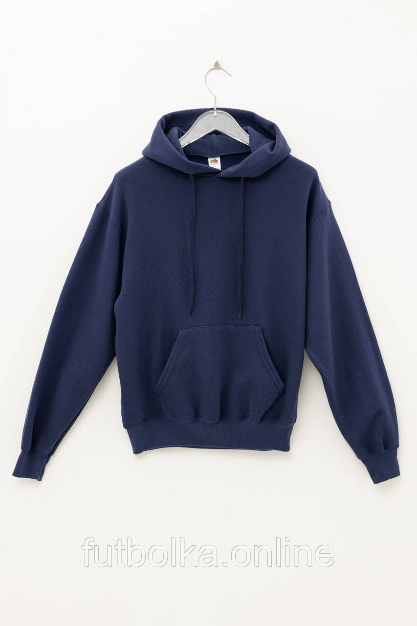 Темно-Синя толстовка чоловіча базова Classic hooded sweat Fruit of the loom