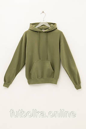 Оливкова толстовка чоловіча базова Classic hooded sweat Fruit of the loom, фото 1
