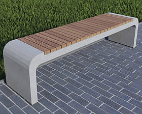 Бетонна лавочка "Модель 6" 1500/415/450 мм для вулиці, саду, дачі та тераси