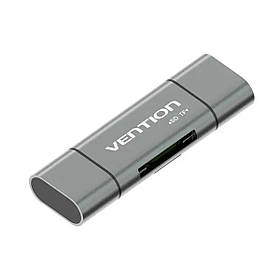 Кардридер Vention USB3.0 Multi-function Card Reader Gray Metal Type (CCHH0) ly