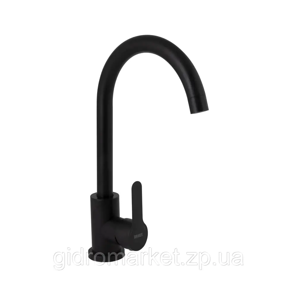 Brinex Pure 015F Змішувач для кухні нержавіюча сталь U-подібний Black Mat, фото 1