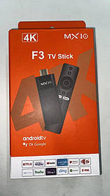 Смарт ТВ приставка Android SmartTV Box MX10 F3 (TV Stick с поддержкой 4K)