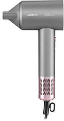 Фен Ardesto Pink Touch, 1600Вт, 2 швидкості, 3темп.режими, іонізація, дифузор, магнітні насадки, сірий+рожевий