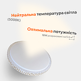 Світлодіодна люстра світильник BIOM 18Вт DL-R505-18, 26 см, холодне світло, кругла, біла, без пульта, фото 3