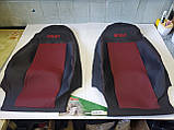 Автомобільні чохли SMART Fortwo 451 (чорно-червоні), фото 3