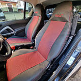 Автомобільні чохли SMART Fortwo 451 (чорно-червоні), фото 2