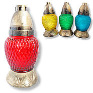 Лампада свічка скло круглі кольорові 18 годин, фото 3