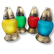 Лампада свічка скло круглі кольорові 18 годин, фото 2