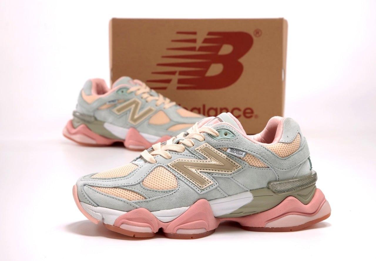 Жіночі кросівки New Balance 9060 Joe Freshgoods Blue Beige Pink Сірі з рожевим Взуття Нью Беланс 9060 замш весна літо
