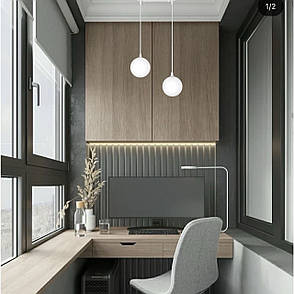 Біла люстра з 15см плафонами (61-P150F-2 WH+WH (240)), фото 3