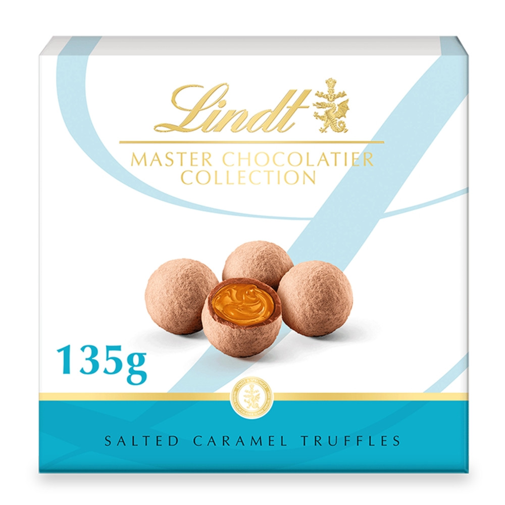 Шоколадні цукерки трюфелі Lindt Master Chocolatier Salted Caramel Truffles Box 135г, фото 1