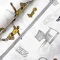 Турецька бавовняна тканина ранфорс "Легенди баскетболу на білому" 240 см, фото 2