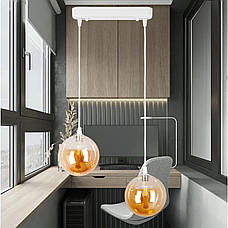 Біла люстра з 12см плафонами (61-P120F-2 WH+BR (240)), фото 3