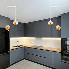 Біла люстра з 12см плафонами (61-P120F-2 WH+BR (240)), фото 4