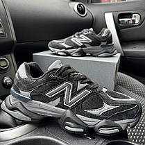 Чоловічі кросівки New Balance 9060 Black Grey Нью Беланс 9060 чорні з сірим замша текстиль демісезонні, фото 3