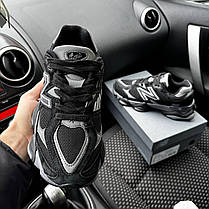 Чоловічі кросівки New Balance 9060 Black Grey Нью Беланс 9060 чорні з сірим замша текстиль демісезонні, фото 5