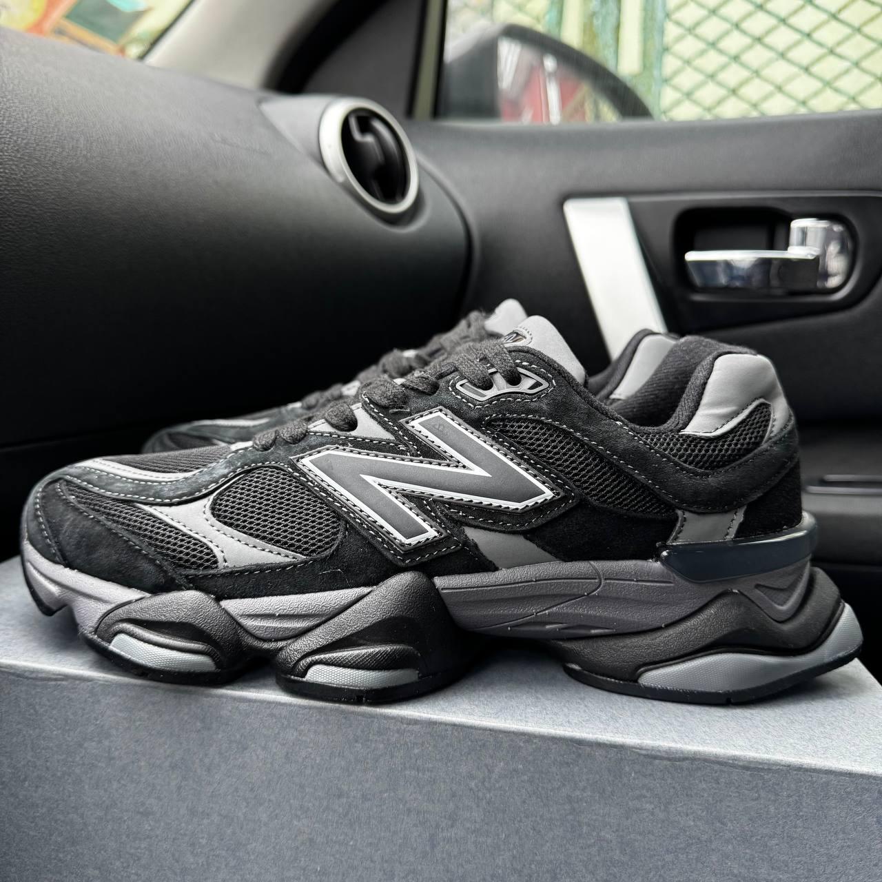 Чоловічі кросівки New Balance 9060 Black Grey Нью Беланс 9060 чорні з сірим замша текстиль демісезонні